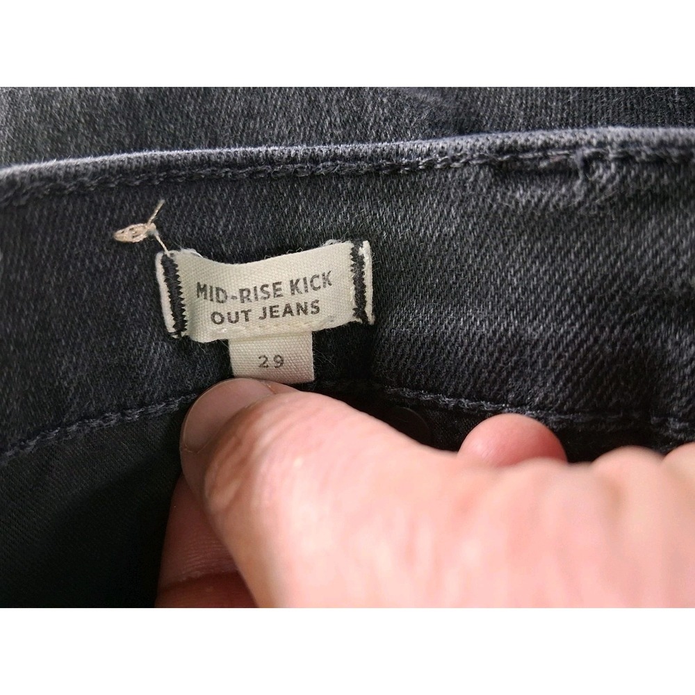 Madewell Jeans Womens 29 Gray Mid Rise Kick Out Bootcut Denim Charcoal Wash - Picture 4 of 9